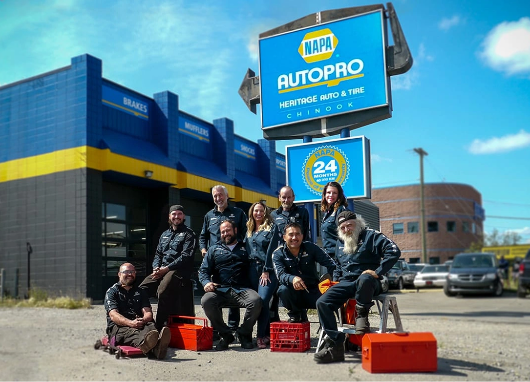 Heritage Autopro team outside auto repair shop